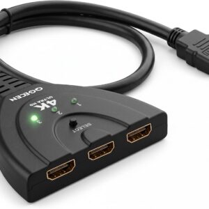 Multiprise HDMI Switch 3 Ports Commutateur HDMI Sélecteur Splitter, 3 Entrées à 1 Sortie
