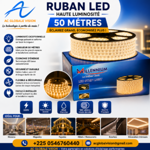 Ruban LED haute luminosité 50 mètres
